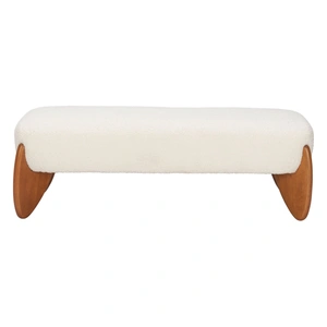 Zuo Modern Charm Polyester/Wood Bench, Ivory