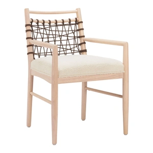 Zuo Modern Wezly Polyester/Wood Dining Chair, Ivory (Set of 2)