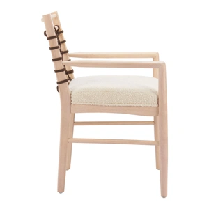 Zuo Modern Wezly Polyester/Wood Dining Chair, Ivory (Set of 2)