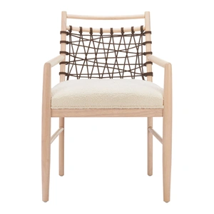 Zuo Modern Wezly Polyester/Wood Dining Chair, Ivory (Set of 2)