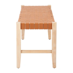 Zuo Modern Bandini Leather/Wood Bench, Tan