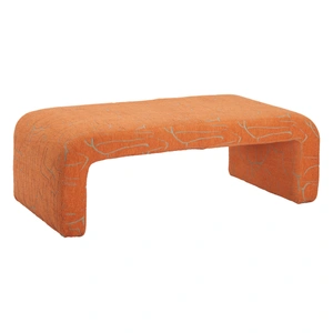 Zuo Modern Nendo Polyester/Wood Bench, Abstract Orange