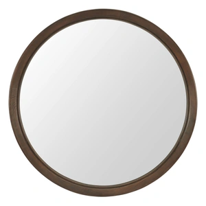 Zuo Modern Inikas Round Wood Mirror, Espresso