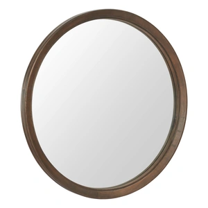 Zuo Modern Inikas Round Wood Mirror, Espresso