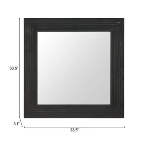 Zuo Modern Kare Square Wood Mirror, Black