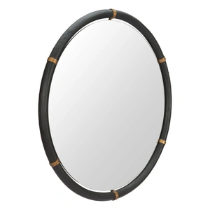Zuo Modern Brile Round Wood Mirror, Black