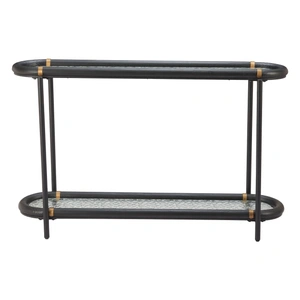 Zuo Modern Aneis Oval Glass/Wood/Steel Console Table, Black