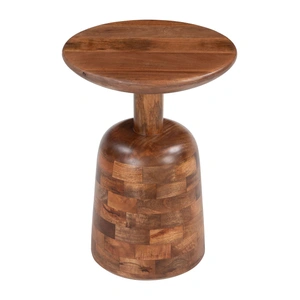Zuo Modern Kelk Round Wood Side Table, Walnut