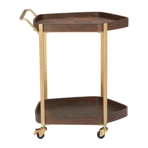 Zuo Modern Stela Walnut Veneer/Steel Bar Cart, Walnut