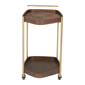 Zuo Modern Stela Walnut Veneer/Steel Bar Cart, Walnut