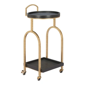 Zuo Modern Zukei Wood/Steel Bar Cart, Black