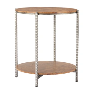 Zuo Modern Adna Round Burl Veneer MDF/Steel Side Table, Brown