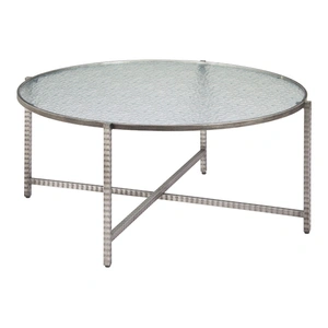 Zuo Modern Vetro Round Glass/Steel Coffee Table, Silver