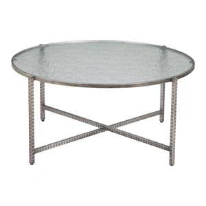 Zuo Modern Vetro Round Glass/Steel Coffee Table, Silver