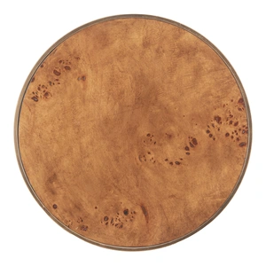 Zuo Modern Afinato Round Burl Veneer MDF/Steel Side Table, Brown
