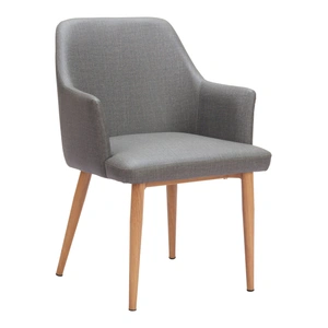 Zuo Modern Wisom Polyethylene/Wood Dining Chair, Gray (Set of 2)