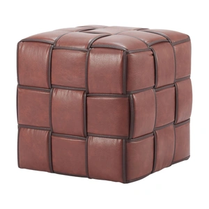 Zuo Modern Zare Square Faux Leather Ottoman, Brown
