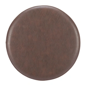Zuo Modern Filo Round Faux Leather Ottoman, Espresso