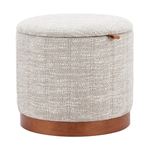 Zuo Modern Fije Round Polyester/MDF Storage Ottoman