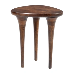 Zuo Modern Spiker Triangular Wood Side Table, Walnut