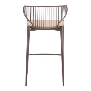 Zuo Modern Silues Faux Leather/Steel Counter Stool, Taupe & Brown (Set of 2)