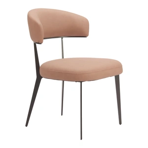Zuo Modern Loom Faux Leather/Steel Dining Chair, Tan (Set of 2)