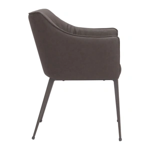 Zuo Modern Belmont Faux Leather/Steel Dining Chair, Brown
