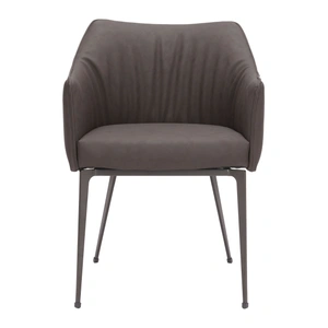 Zuo Modern Belmont Faux Leather/Steel Dining Chair, Brown