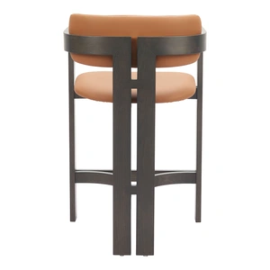 Zuo Modern Shaili Faux Leather/Wood Counter Stool, Brown