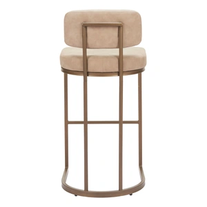 Zuo Modern Velar Faux Leather/Steel Barstool, Beige (Set of 2)