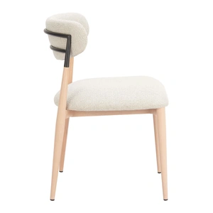 Zuo Modern Equinox Polyester/Steel Armless Dining Chair, Oyster Gray & Natural (Set of 2)