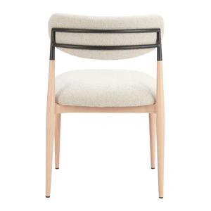 Zuo Modern Equinox Polyester/Steel Armless Dining Chair, Oyster Gray & Natural (Set of 2)