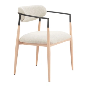 Zuo Modern Equinox Polyester/Steel Dining Chair, Oyster Gray & Natural