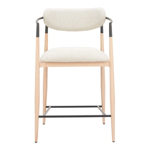 Zuo Modern Equinox Polyester/Steel Counter Stool, Oyster Gray & Natural
