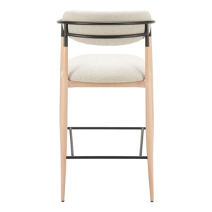 Zuo Modern Equinox Polyester/Steel Barstool, Oyster Gray & Natural