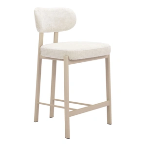 Zuo Modern Aurea Polyester/Steel Counter Stool, Light Gray (Set of 2)