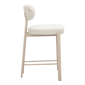 Zuo Modern Aurea Polyester/Steel Counter Stool, Light Gray (Set of 2)