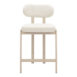 Zuo Modern Aurea Polyester/Steel Counter Stool, Light Gray (Set of 2)