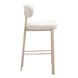 Zuo Modern Aurea Polyester/Steel Barstool, Light Gray (Set of 2)