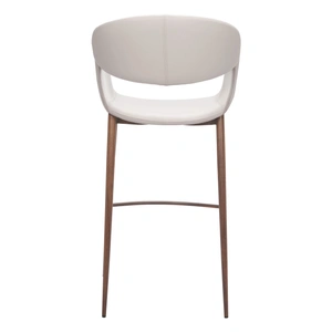 Zuo Modern Limay Faux Leather/Steel Barstool, Beige & Walnut