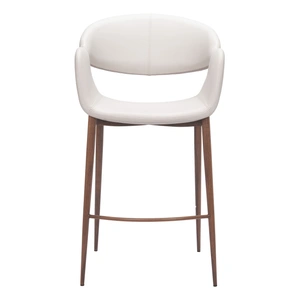 Zuo Modern Limay Faux Leather/Steel Counter Stool, Beige & Walnut