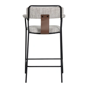 Zuo Modern Couva Chenille/Steel Counter Stool, Gray Tweed (Set of 2)