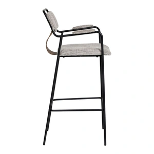 Zuo Modern Couva Chenille/Steel Barstool, Gray Tweed (Set of 2)