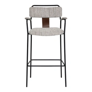 Zuo Modern Couva Chenille/Steel Barstool, Gray Tweed (Set of 2)