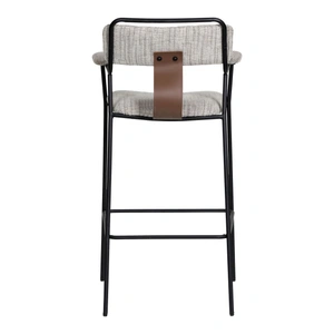 Zuo Modern Couva Chenille/Steel Barstool, Gray Tweed (Set of 2)