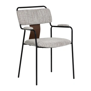 Zuo Modern Couva Chenille/Steel Dining Chair, Gray Tweed (Set of 2)