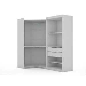 Manhattan Comfort Mulberry Open 2 Sectional Corner Wardrobe Closet w/2 Drawers