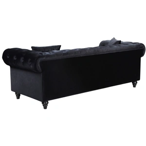 Meridian Furniture Chesterfield Velvet Loveseat in Black