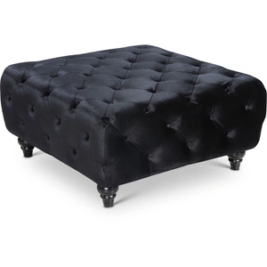 Meridian Furniture Chesterfield Velvet Ottoman in Black