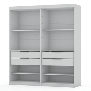 Manhattan Comfort Mulberry Open 2 Sectional Wardrobe Closet w/4 Drawers, Set of 2 